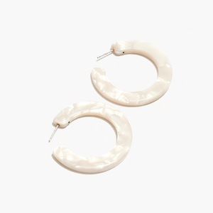Madewell Acetate Hoop Earrings White